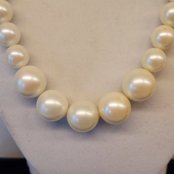 Giant graduated Pearl necklace and Bracelet .925 - Picture 5 of 9